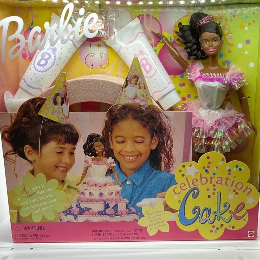 Mattel 1999 Barbie Celebration Cake Decorating Doll Play Set African American #2